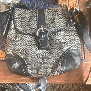 Black white shoulder bag or cross body